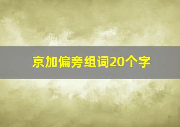 京加偏旁组词20个字