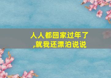 人人都回家过年了,就我还漂泊说说