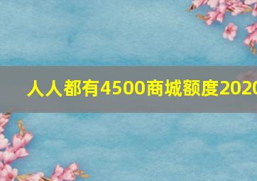 人人都有4500商城额度2020