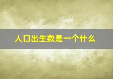 人口出生数是一个什么