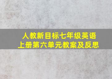 人教新目标七年级英语上册第六单元教案及反思