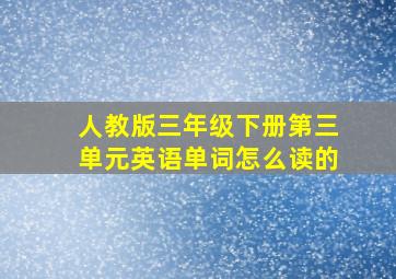 人教版三年级下册第三单元英语单词怎么读的