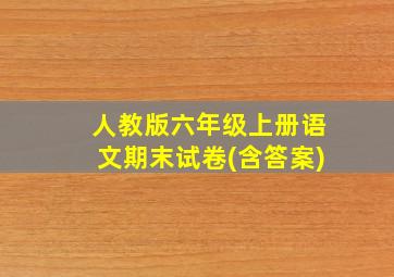 人教版六年级上册语文期末试卷(含答案)