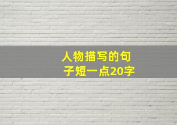 人物描写的句子短一点20字