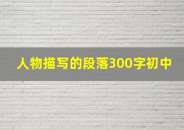 人物描写的段落300字初中