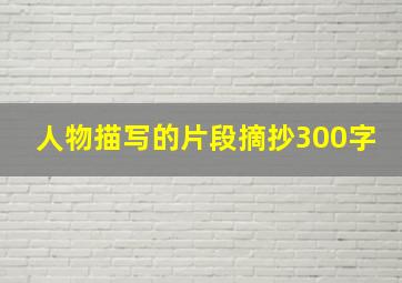 人物描写的片段摘抄300字