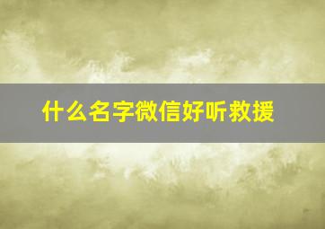 什么名字微信好听救援