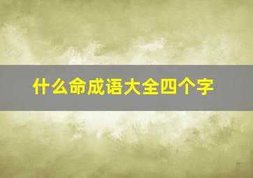 什么命成语大全四个字