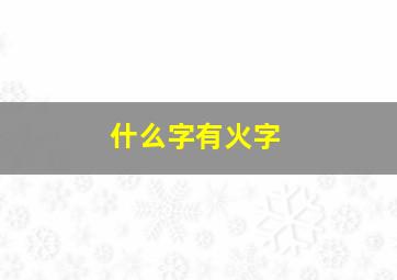 什么字有火字