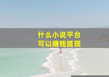 什么小说平台可以赚钱提现