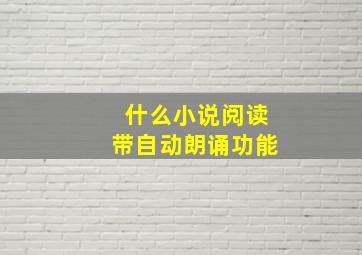 什么小说阅读带自动朗诵功能