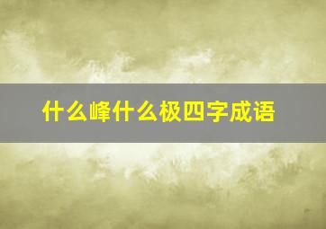 什么峰什么极四字成语