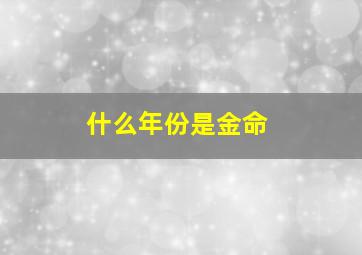 什么年份是金命