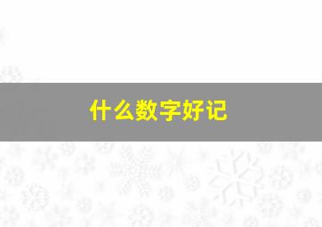 什么数字好记