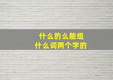 什么的么能组什么词两个字的