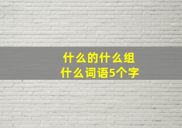 什么的什么组什么词语5个字