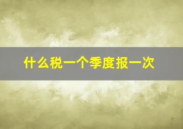 什么税一个季度报一次