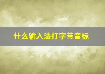 什么输入法打字带音标