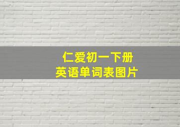 仁爱初一下册英语单词表图片