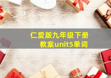 仁爱版九年级下册教案unit5单词