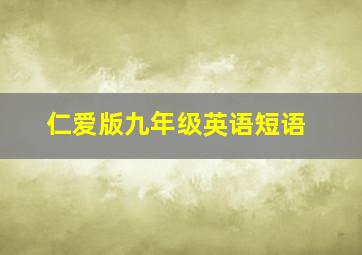 仁爱版九年级英语短语