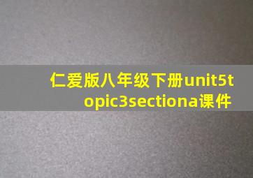 仁爱版八年级下册unit5topic3sectiona课件