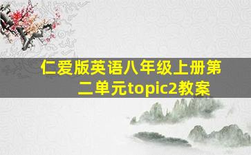 仁爱版英语八年级上册第二单元topic2教案