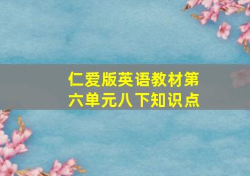 仁爱版英语教材第六单元八下知识点