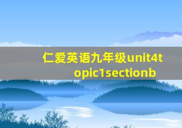 仁爱英语九年级unit4topic1sectionb