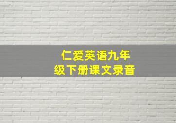 仁爱英语九年级下册课文录音