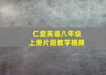 仁爱英语八年级上册片段教学视频