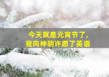 今天就是元宵节了,我向神明许愿了英语