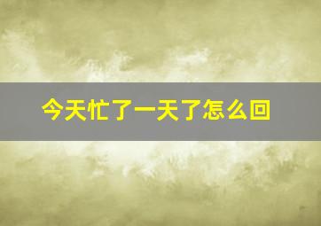 今天忙了一天了怎么回