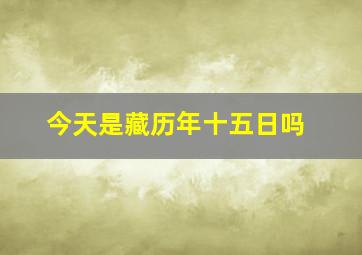 今天是藏历年十五日吗