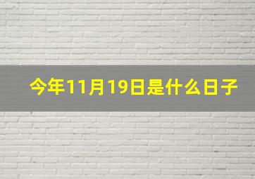 今年11月19日是什么日子