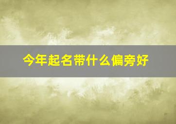 今年起名带什么偏旁好