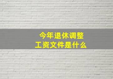 今年退休调整工资文件是什么