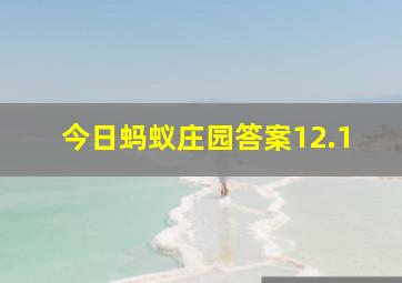 今日蚂蚁庄园答案12.1