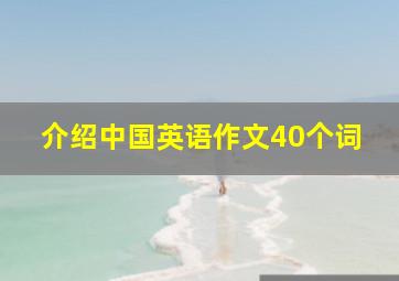 介绍中国英语作文40个词