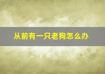 从前有一只老狗怎么办