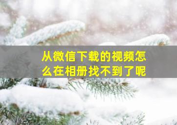 从微信下载的视频怎么在相册找不到了呢