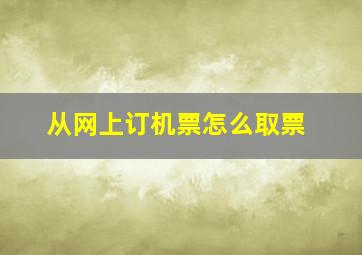 从网上订机票怎么取票