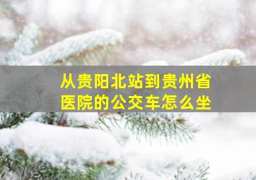 从贵阳北站到贵州省医院的公交车怎么坐