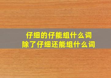 仔细的仔能组什么词除了仔细还能组什么词