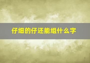 仔细的仔还能组什么字