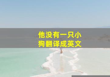 他没有一只小狗翻译成英文