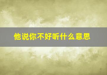 他说你不好听什么意思