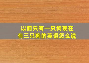 以前只有一只狗现在有三只狗的英语怎么说