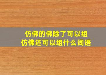 仿佛的佛除了可以组仿佛还可以组什么词语