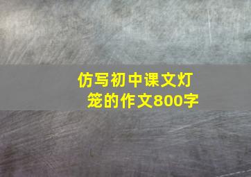 仿写初中课文灯笼的作文800字